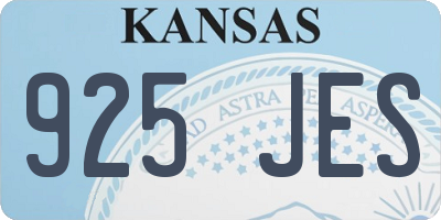 KS license plate 925JES
