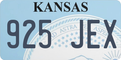 KS license plate 925JEX