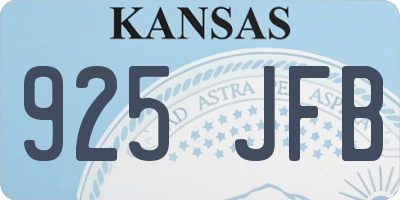 KS license plate 925JFB