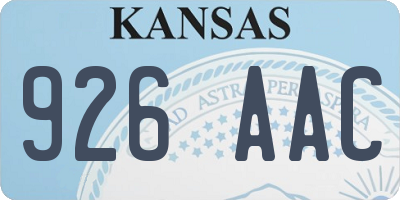 KS license plate 926AAC