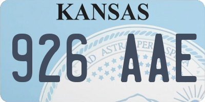 KS license plate 926AAE