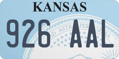 KS license plate 926AAL