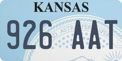 KS license plate 926AAT