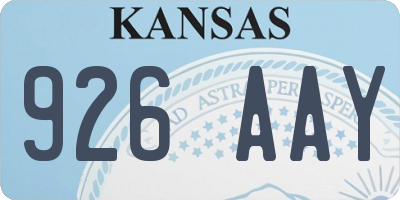 KS license plate 926AAY
