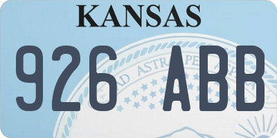 KS license plate 926ABB