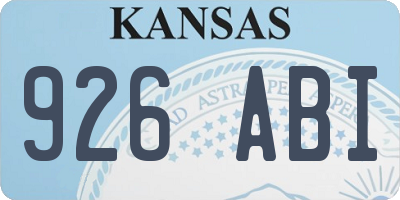 KS license plate 926ABI