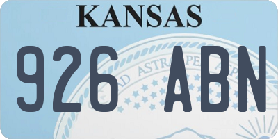 KS license plate 926ABN