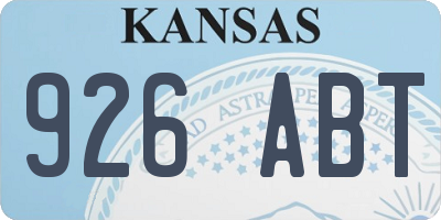 KS license plate 926ABT