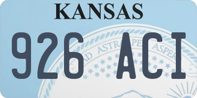 KS license plate 926ACI