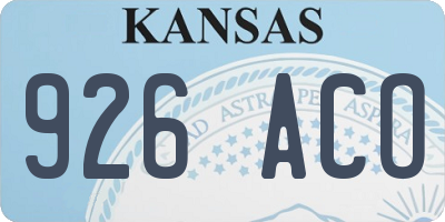 KS license plate 926ACO