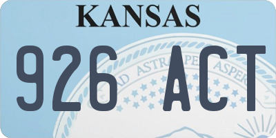 KS license plate 926ACT