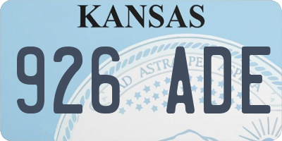 KS license plate 926ADE