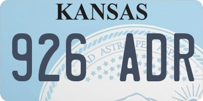 KS license plate 926ADR