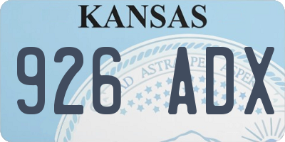 KS license plate 926ADX