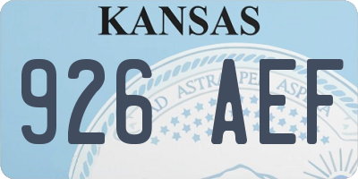 KS license plate 926AEF