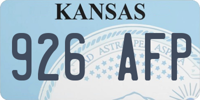 KS license plate 926AFP
