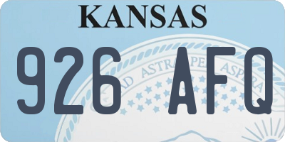 KS license plate 926AFQ
