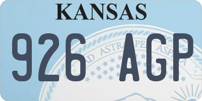 KS license plate 926AGP
