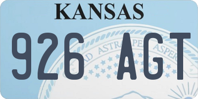 KS license plate 926AGT
