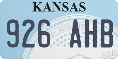 KS license plate 926AHB