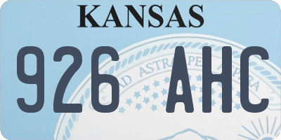 KS license plate 926AHC