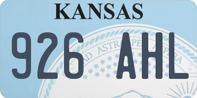 KS license plate 926AHL