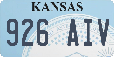 KS license plate 926AIV