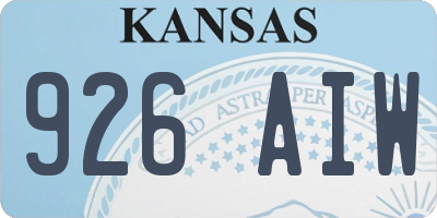 KS license plate 926AIW