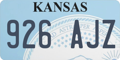 KS license plate 926AJZ