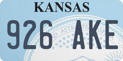 KS license plate 926AKE