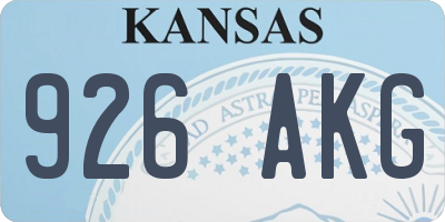 KS license plate 926AKG