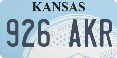 KS license plate 926AKR