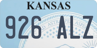 KS license plate 926ALZ