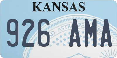 KS license plate 926AMA