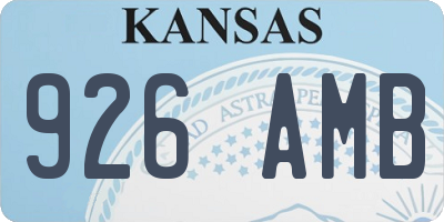 KS license plate 926AMB
