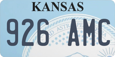 KS license plate 926AMC