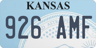 KS license plate 926AMF