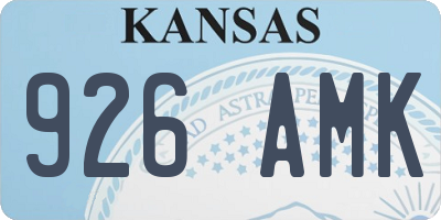 KS license plate 926AMK