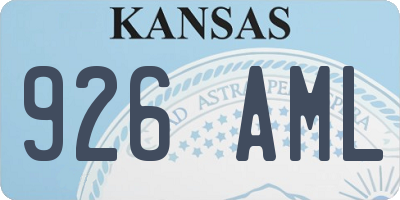 KS license plate 926AML
