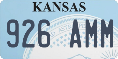 KS license plate 926AMM