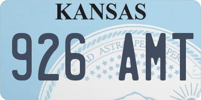KS license plate 926AMT