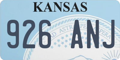 KS license plate 926ANJ