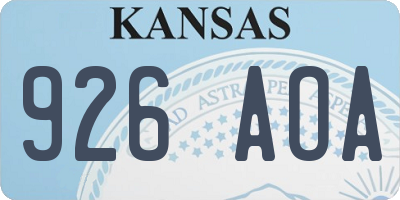 KS license plate 926AOA