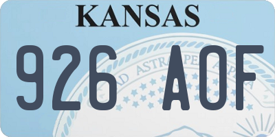 KS license plate 926AOF
