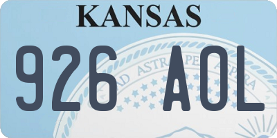 KS license plate 926AOL