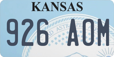 KS license plate 926AOM