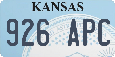 KS license plate 926APC