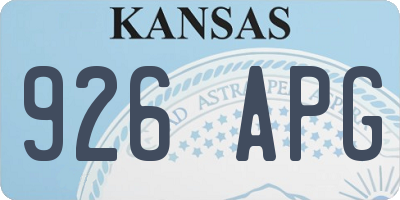 KS license plate 926APG