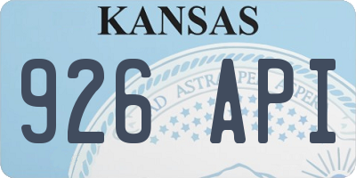 KS license plate 926API