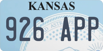 KS license plate 926APP
